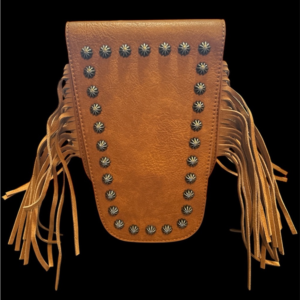 Montana West Tan Leather Fringe Key Holder